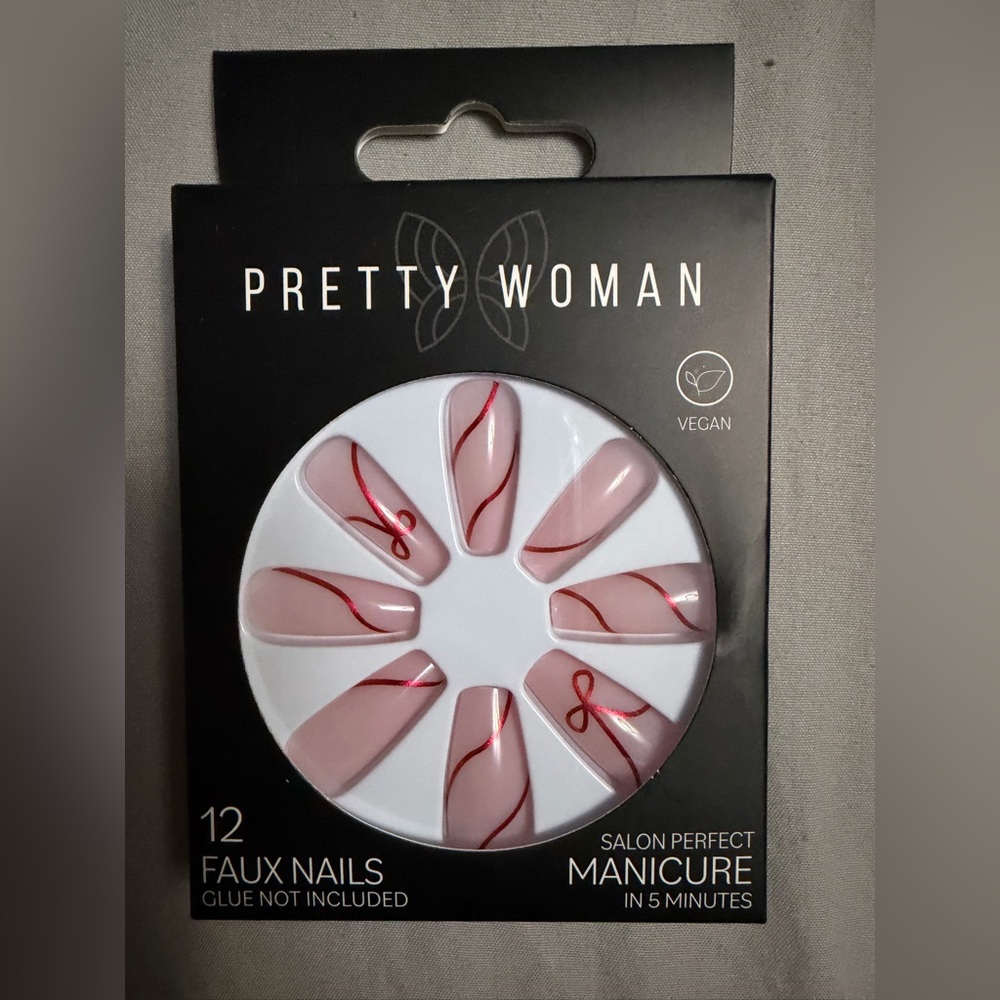 Pink and Red Press-On Nails